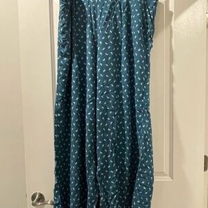 Blue Patterned Flowy Pants